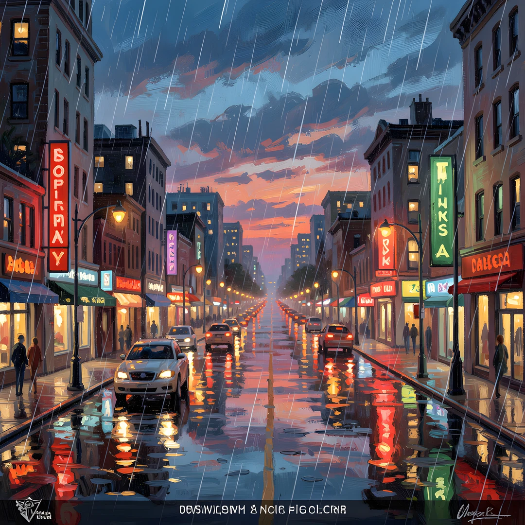 Rainy City Street