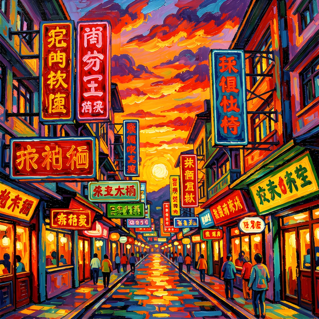Neon Alley Night