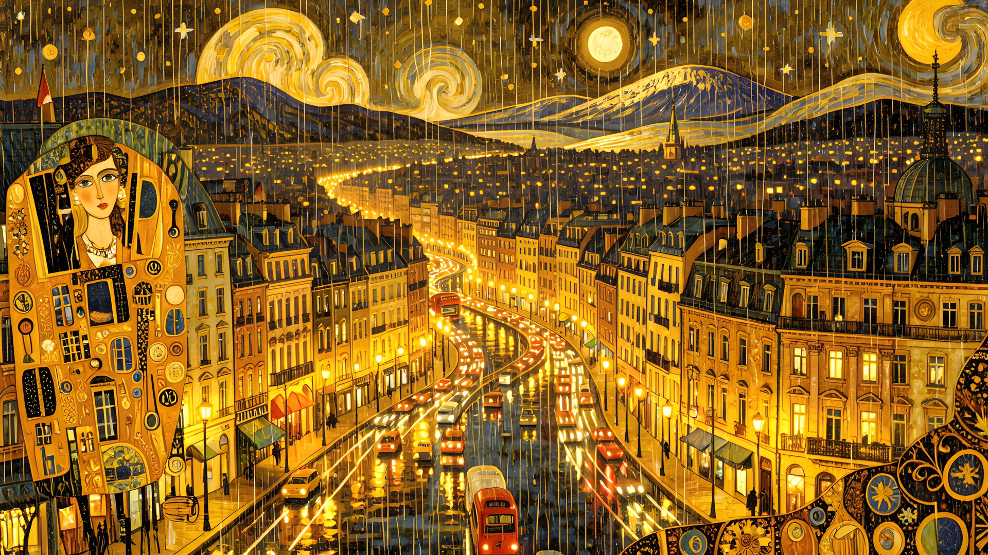 Golden Klimt Landscape