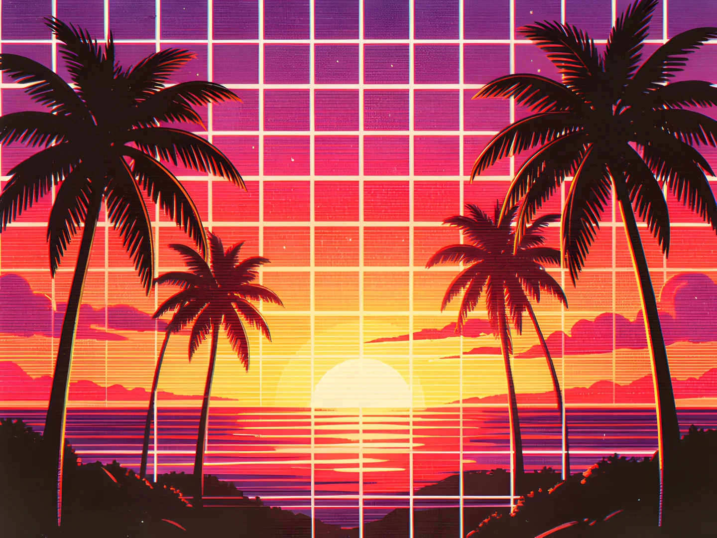 Retro Palm Grid