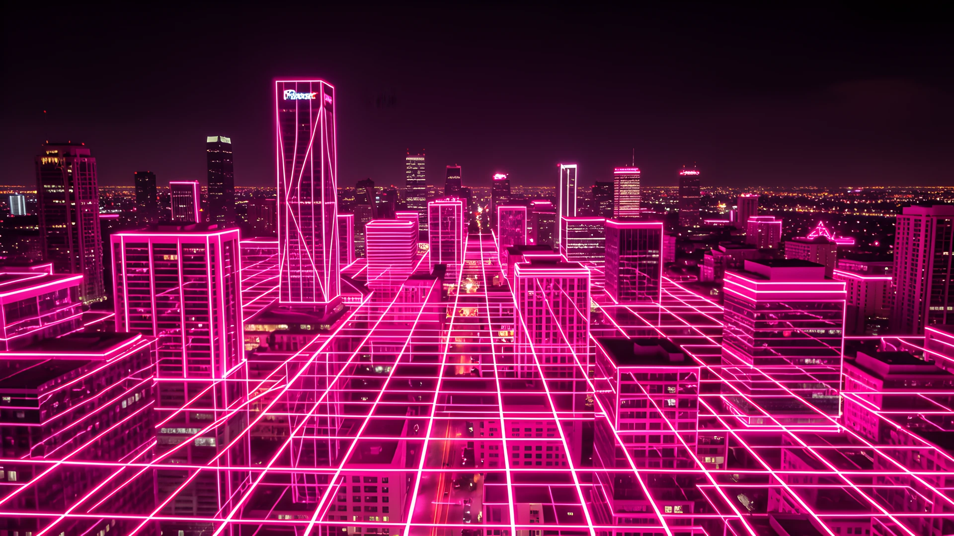 Neon City Grid