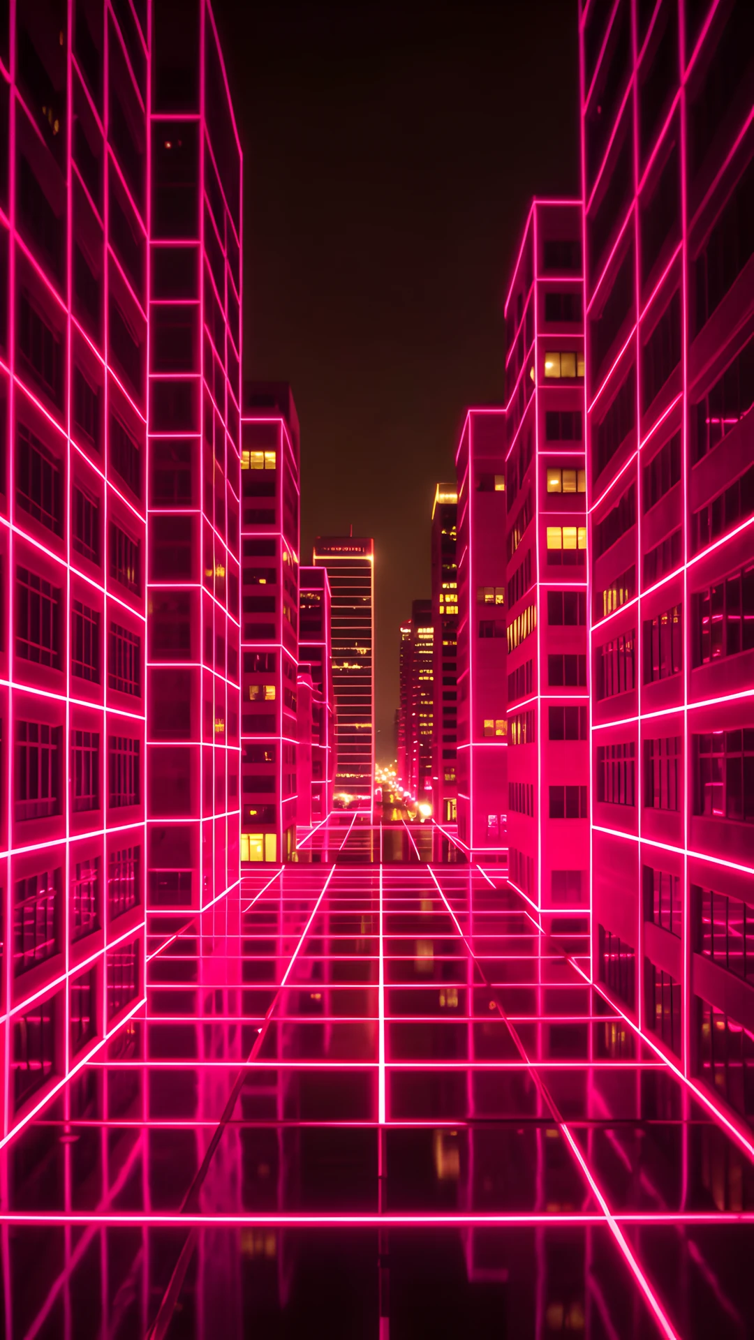 Neon City Grid