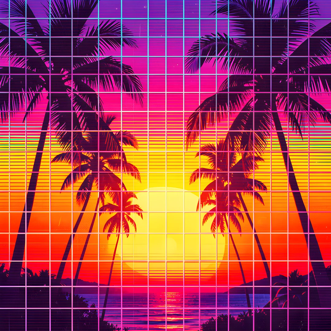 Retro Palm Grid