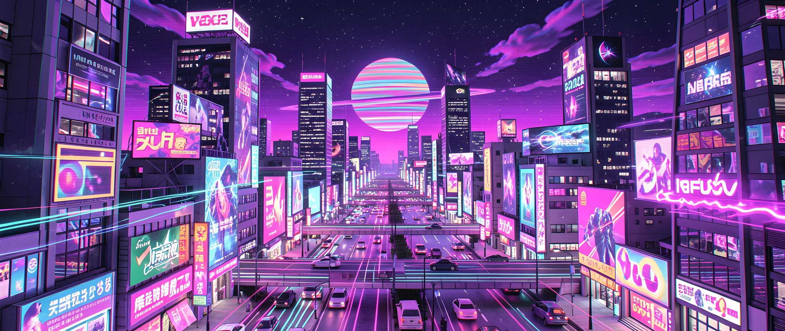 Vaporwave Cityscape