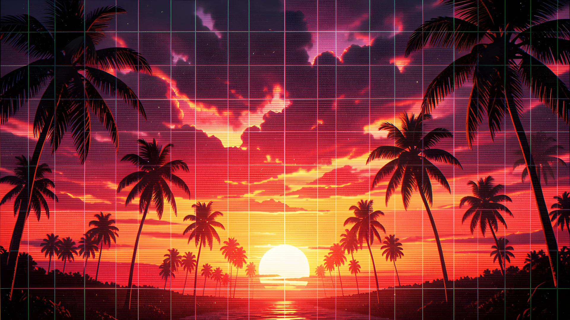 Retro Palm Grid