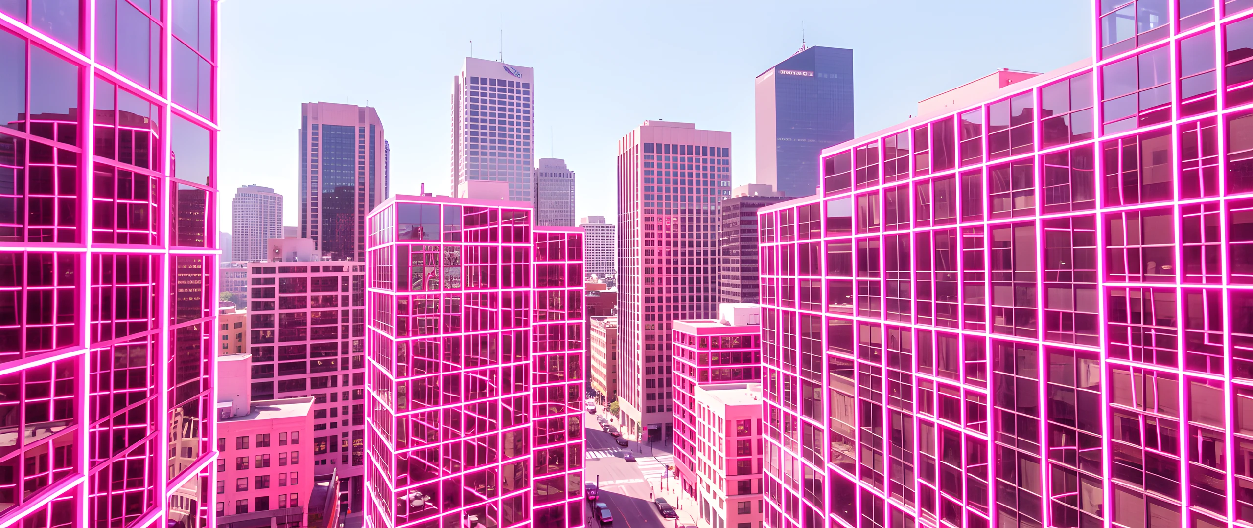 Neon City Grid