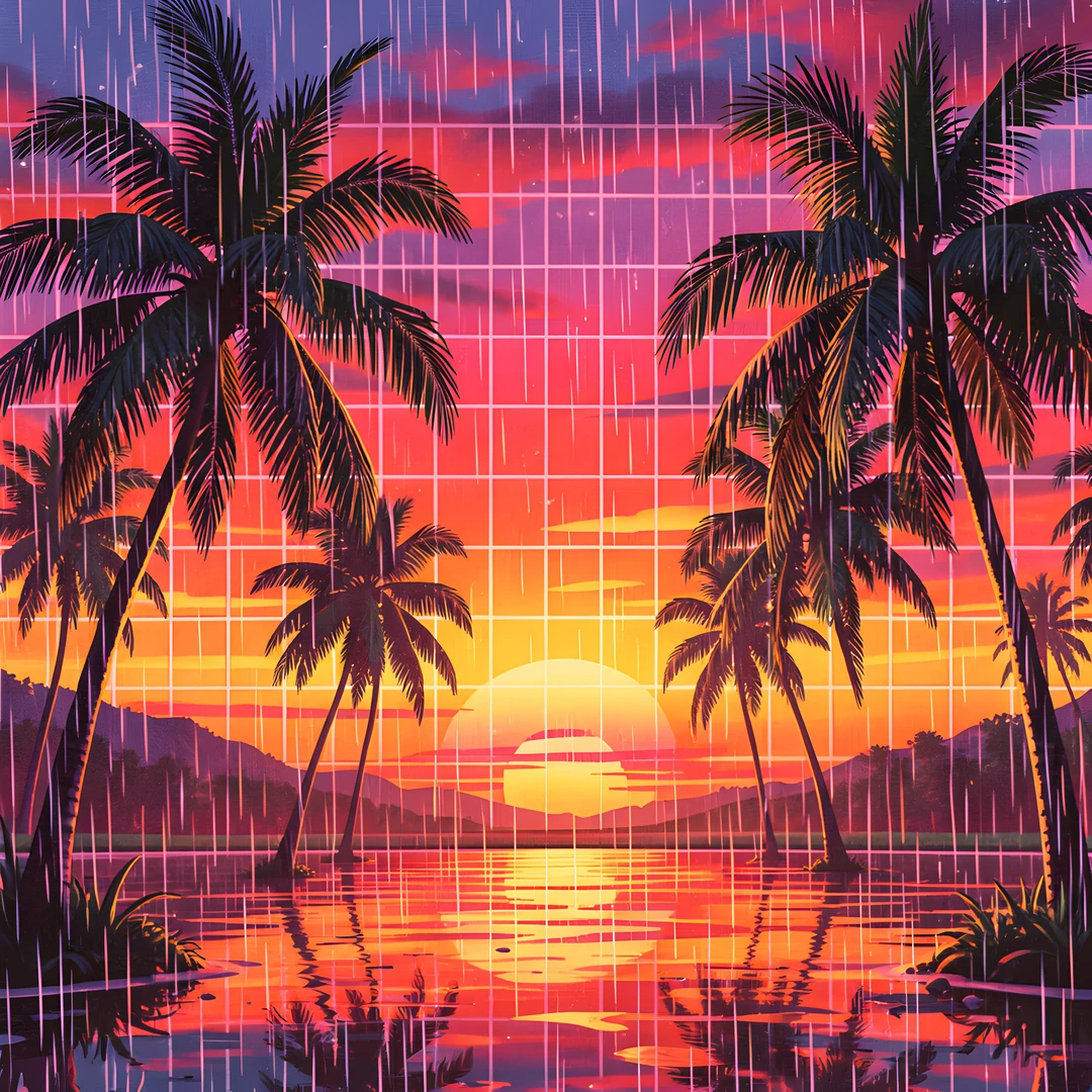 Retro Palm Grid