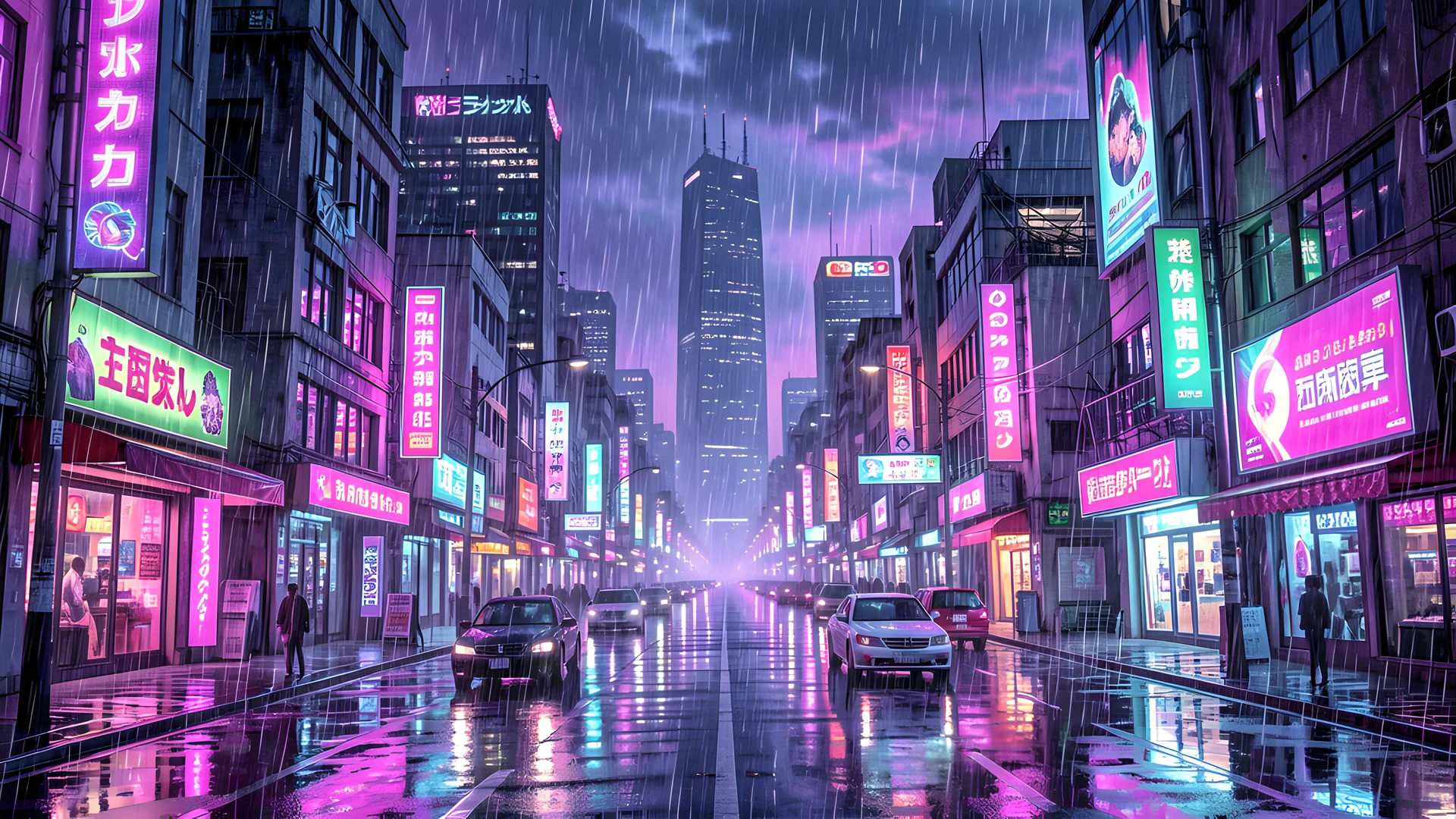 City Neon Fog