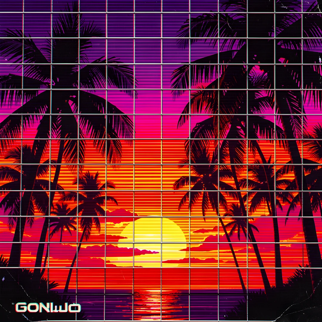Retro Palm Sunset