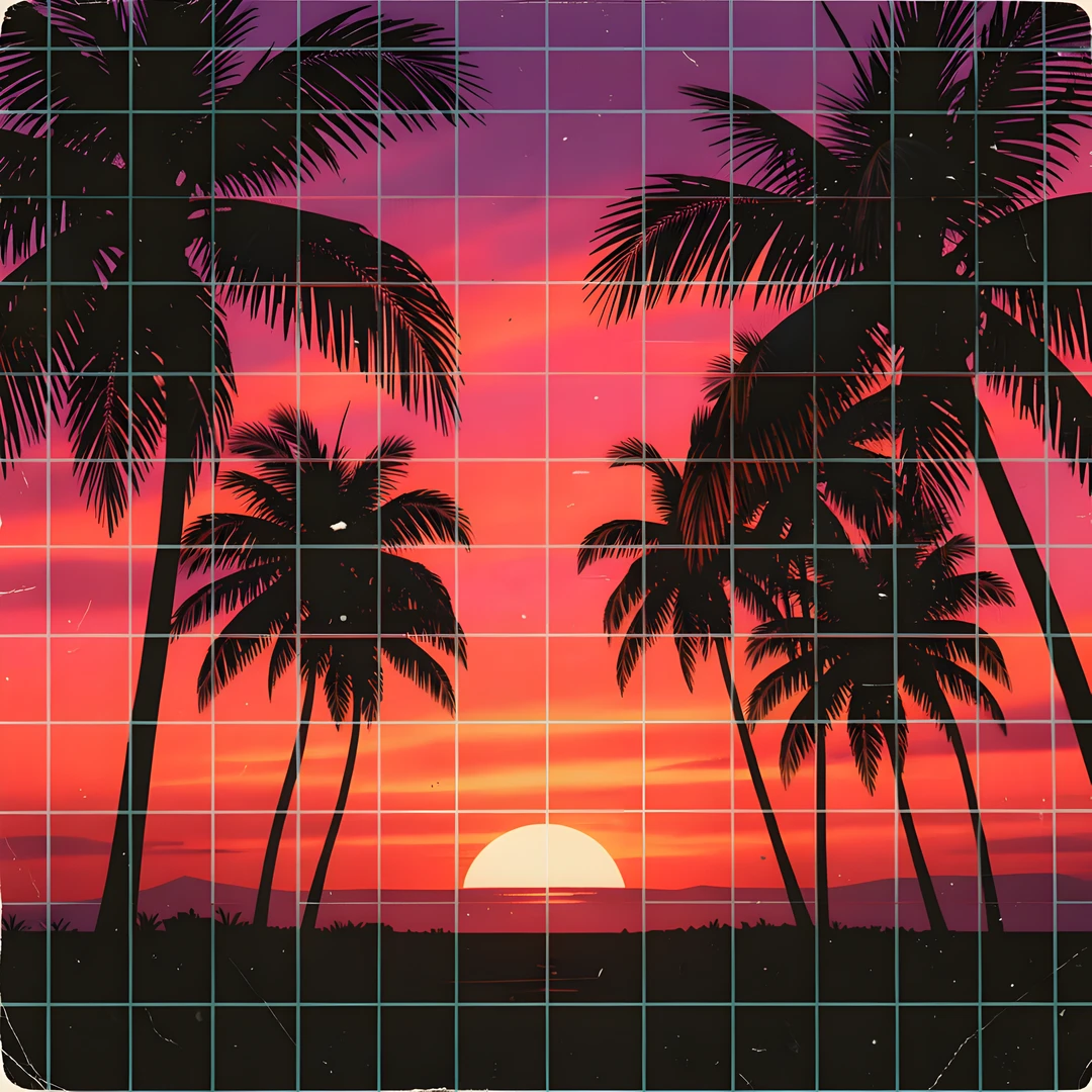 Retro Palm Sunset
