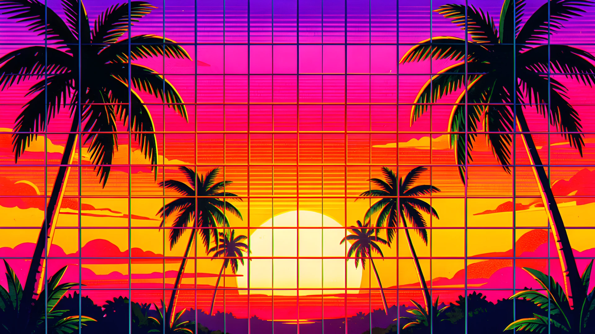 Rainbow Palm Grid