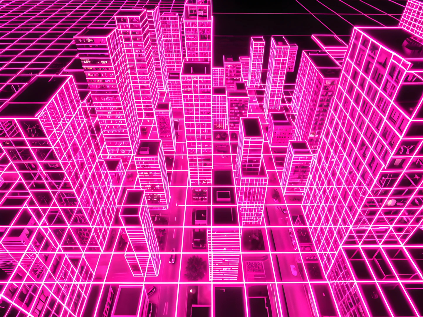 Neon City Grid