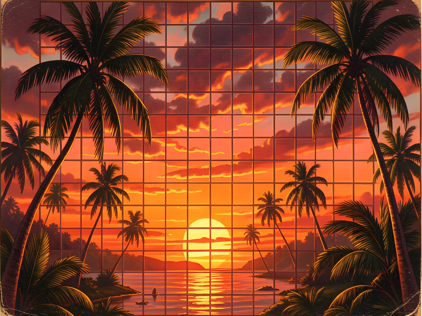 Retro Palm Grid