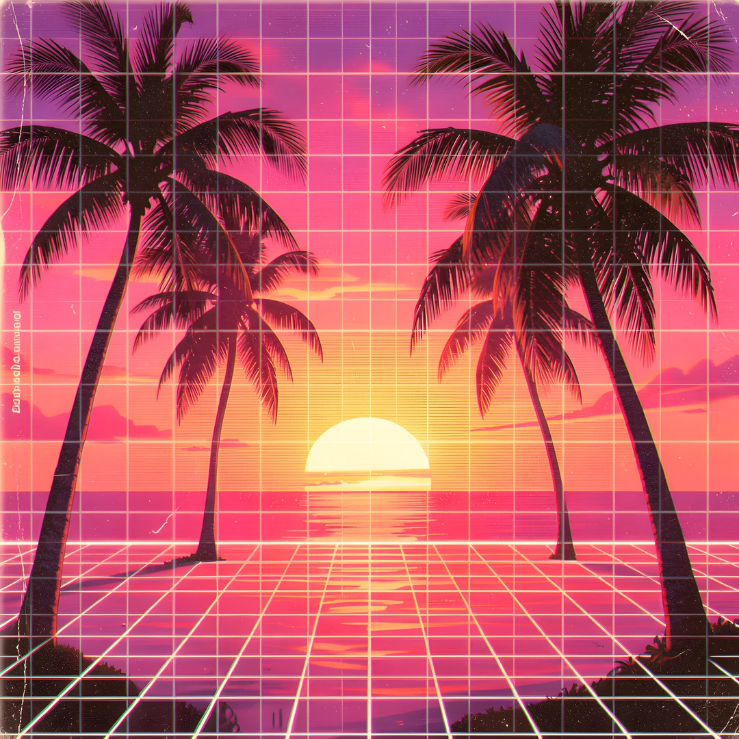 Retro Sunset Beach