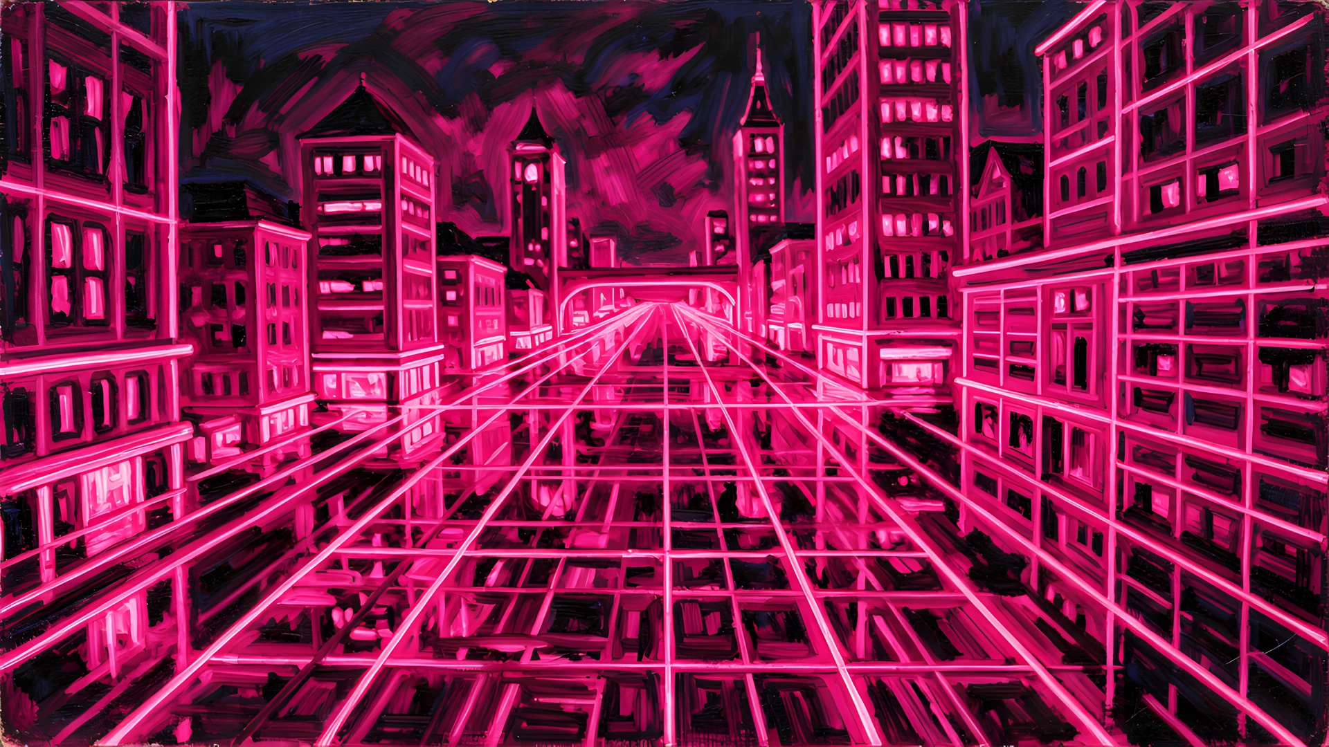 Neon City Grid