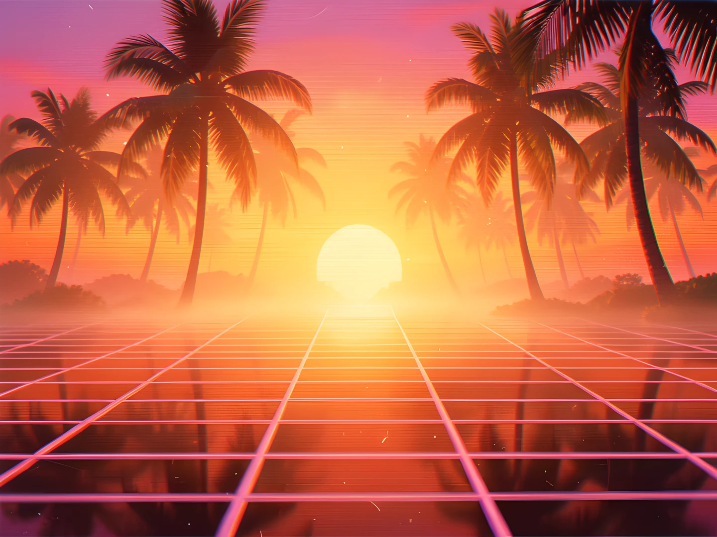 Retro Palm Sunset