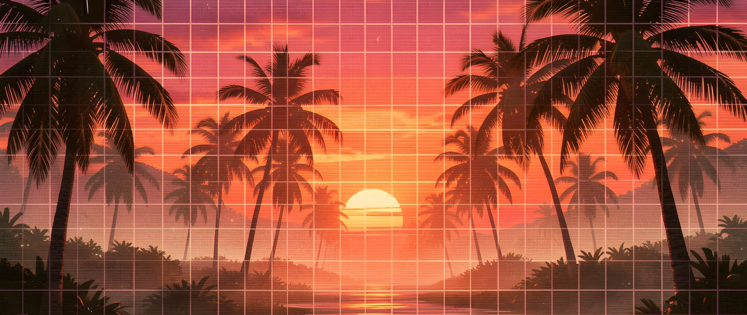 Retro Palm Sunset