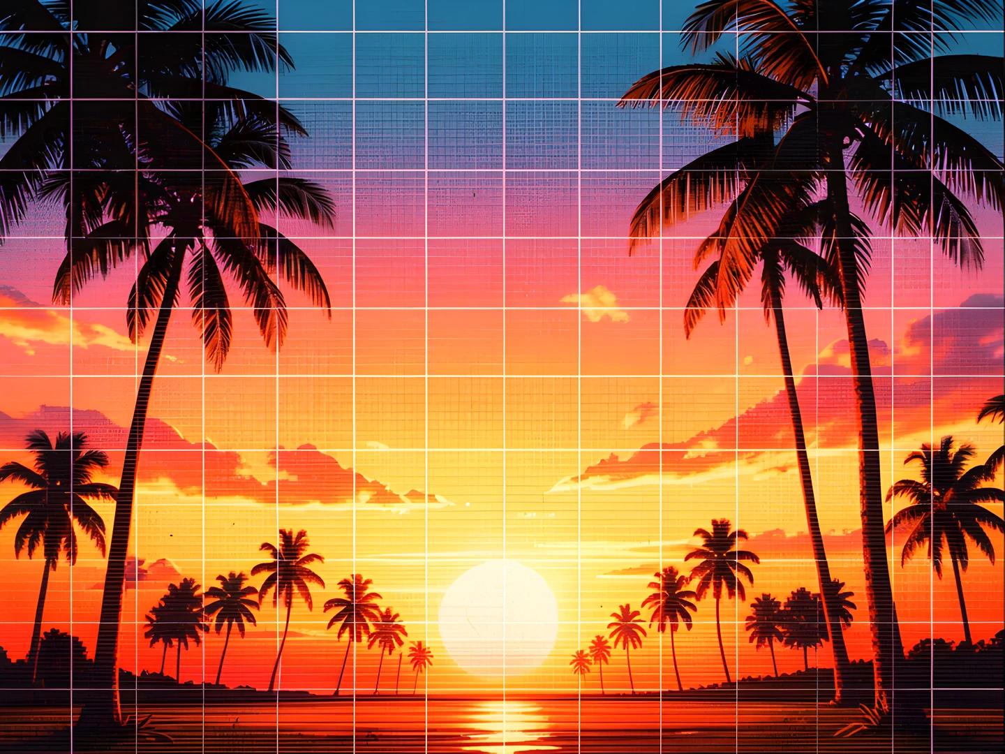 Retro Palm Grid