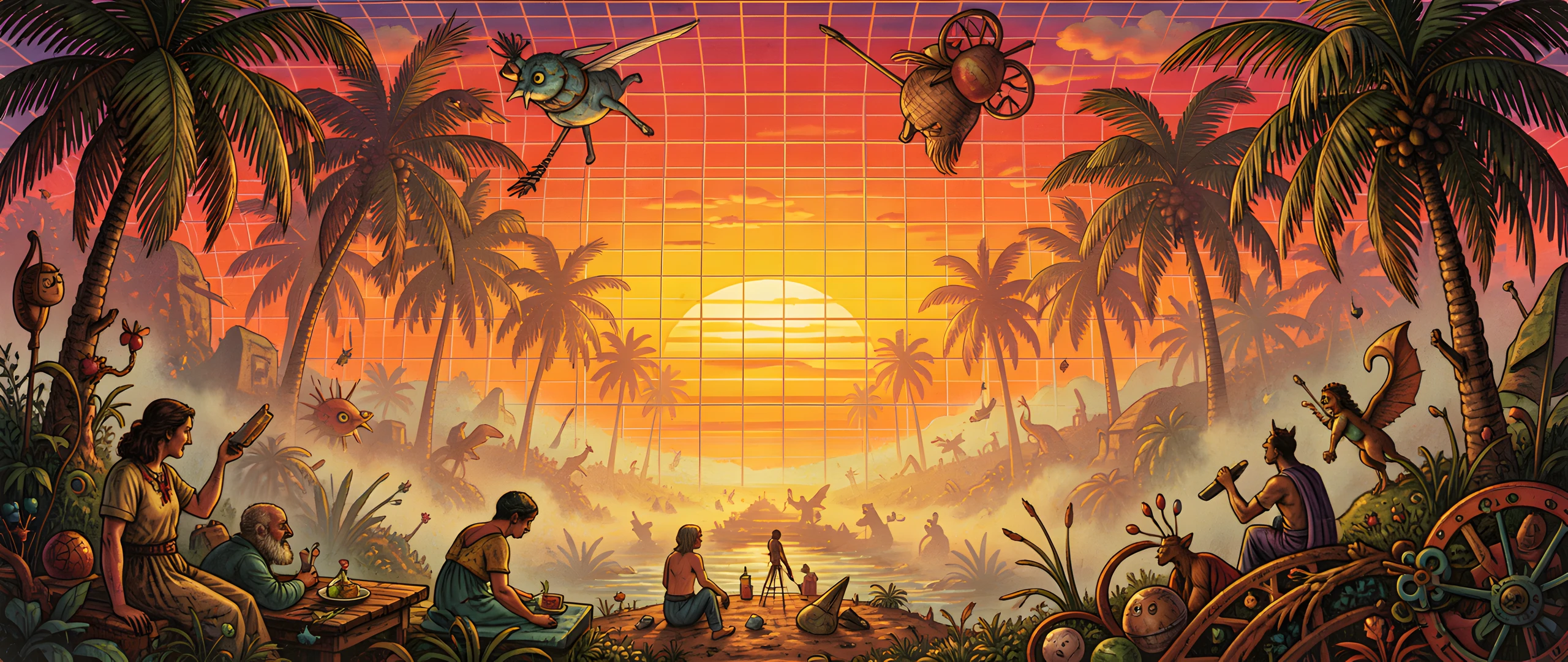 Retro Palm Sunset