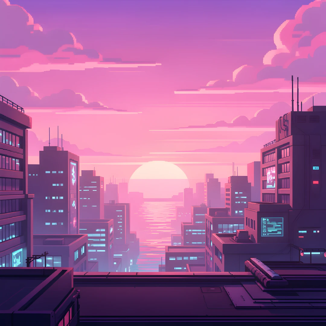 Neon Retro Sunset
