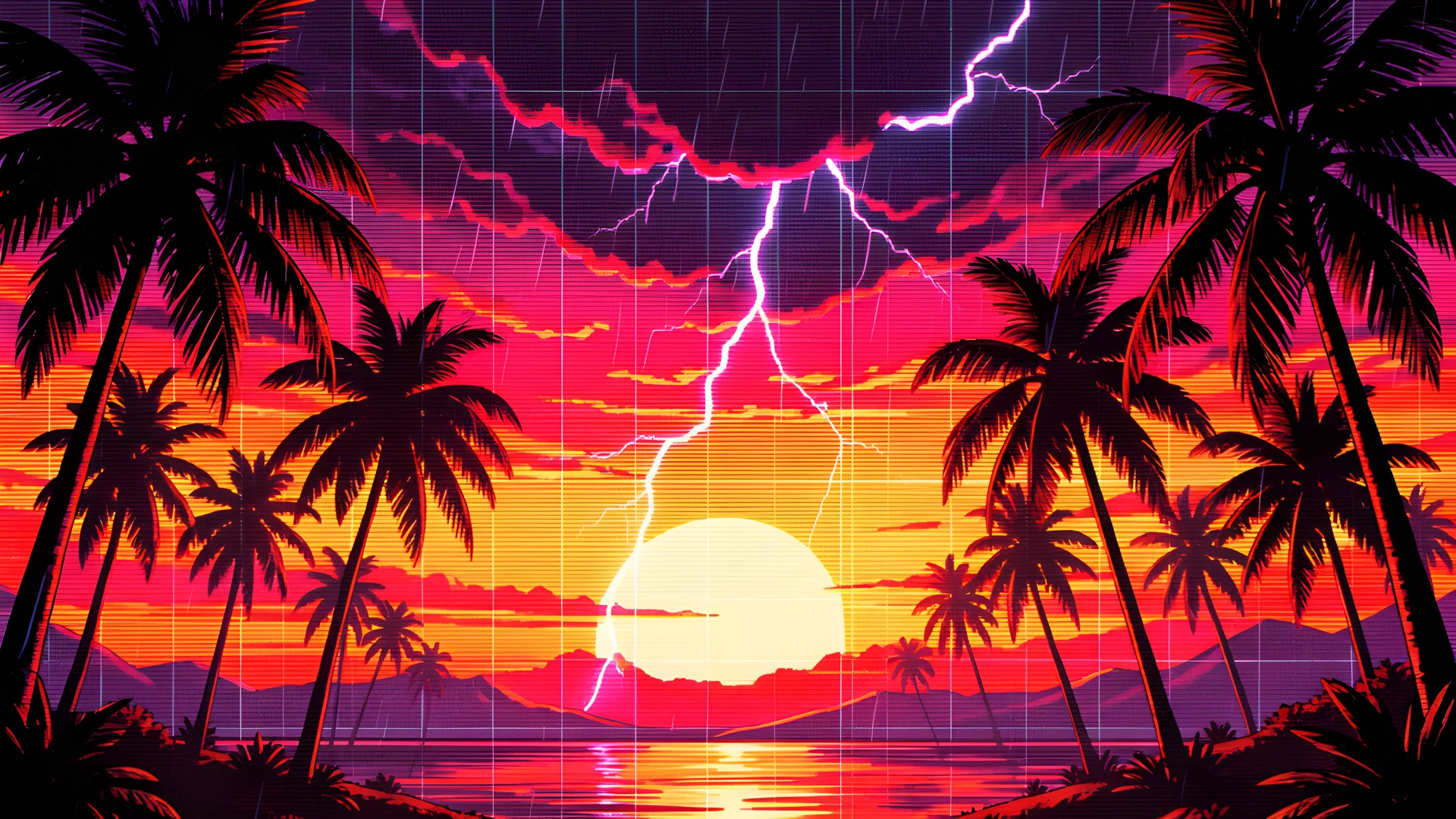 Retro Palm Grid
