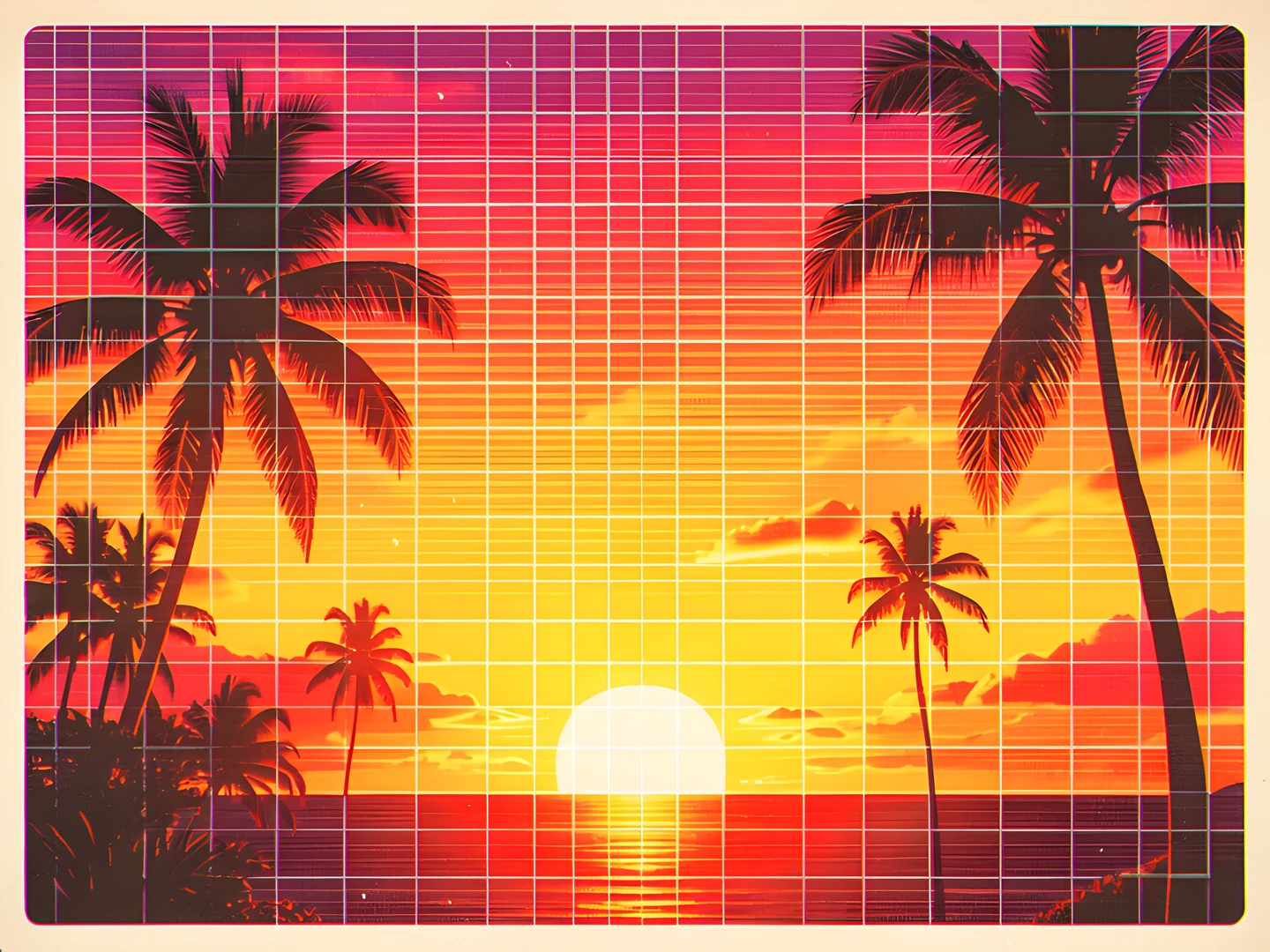 Retro Palm Grid