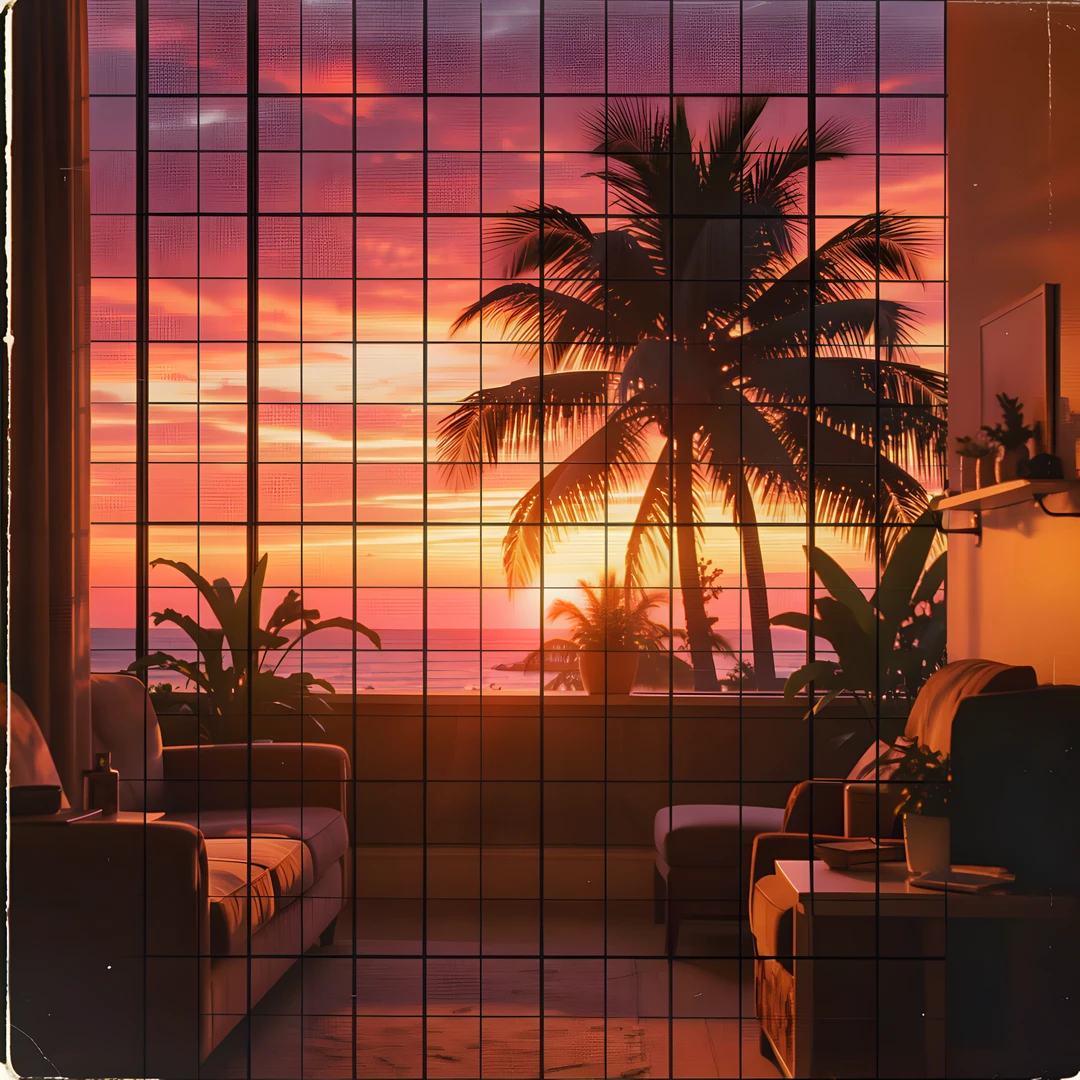 Retro Palm Grid