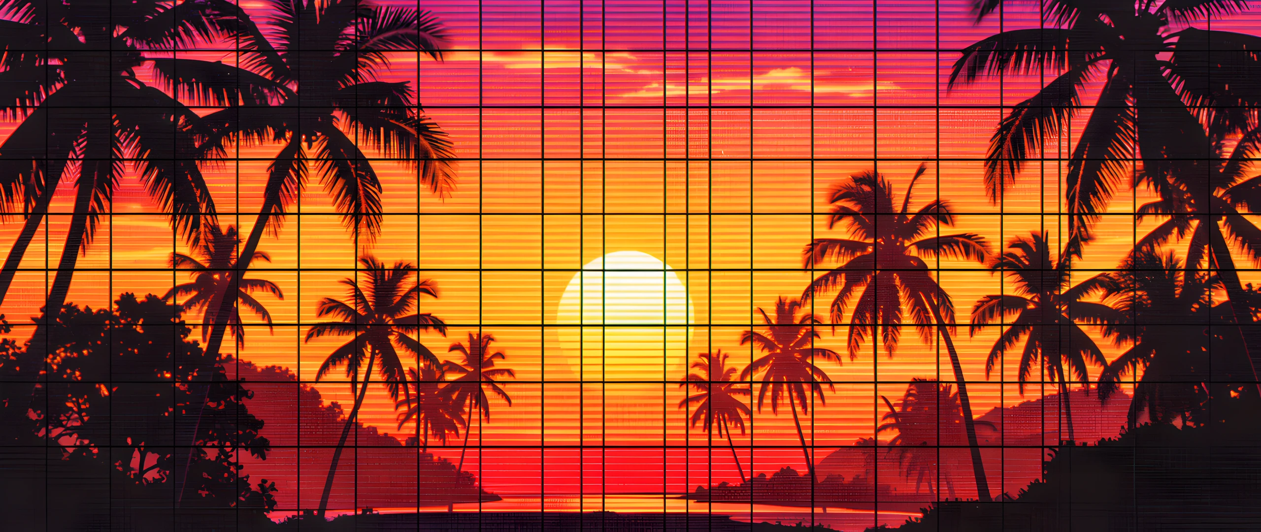 Retro Palm Grid