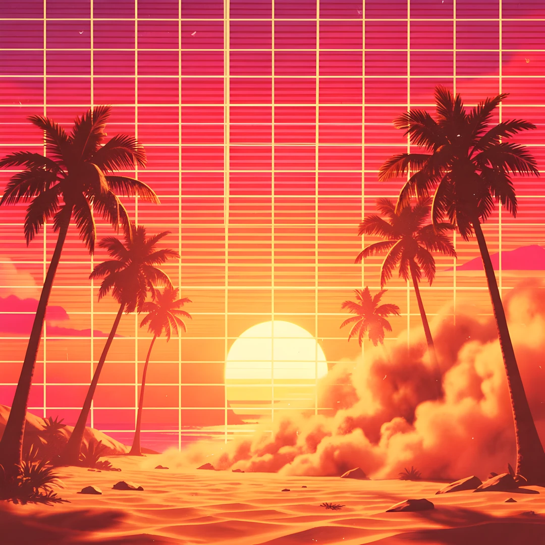 Retro Palm Grid