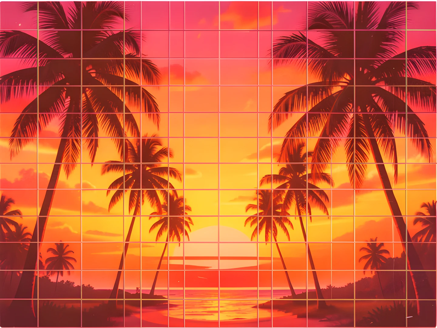 Retro Palm Sunset