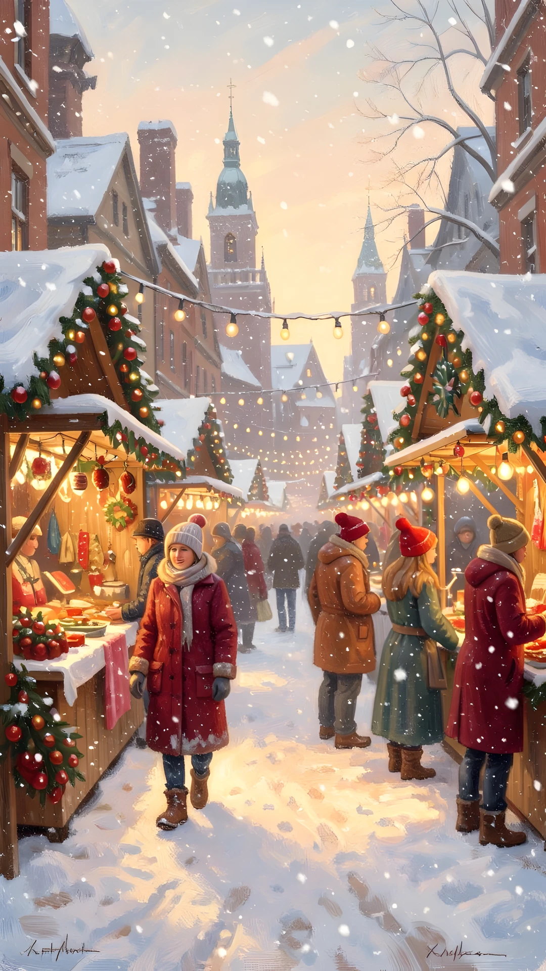 Winter Market Scene