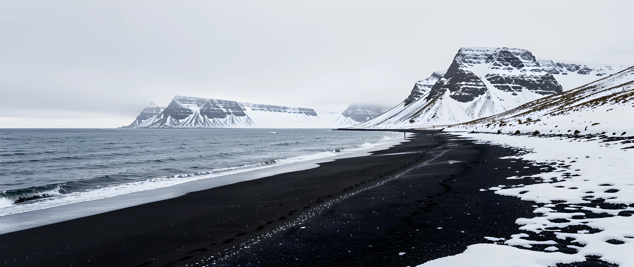 Frozen Black Beach