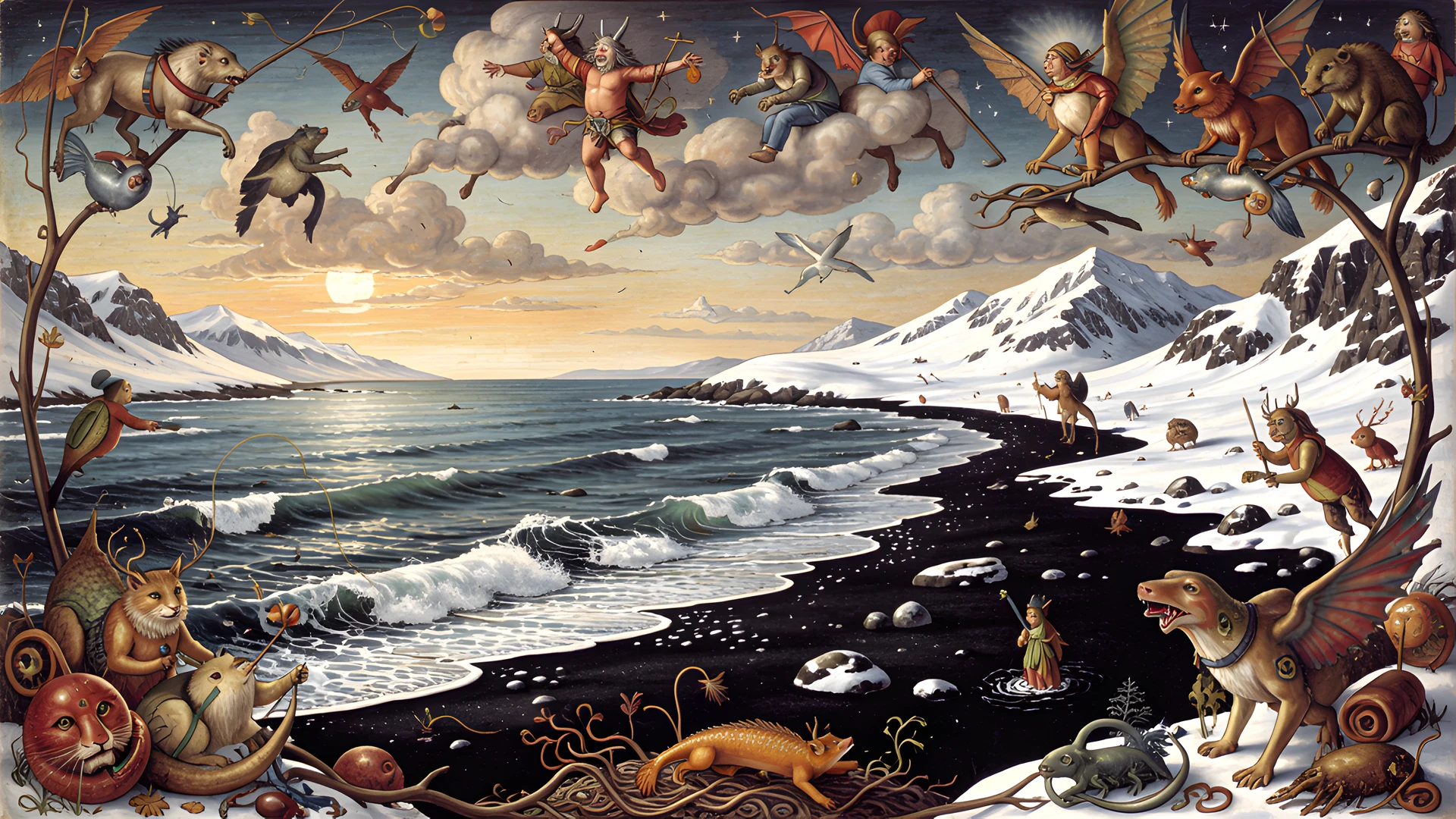 Winter Night Scene