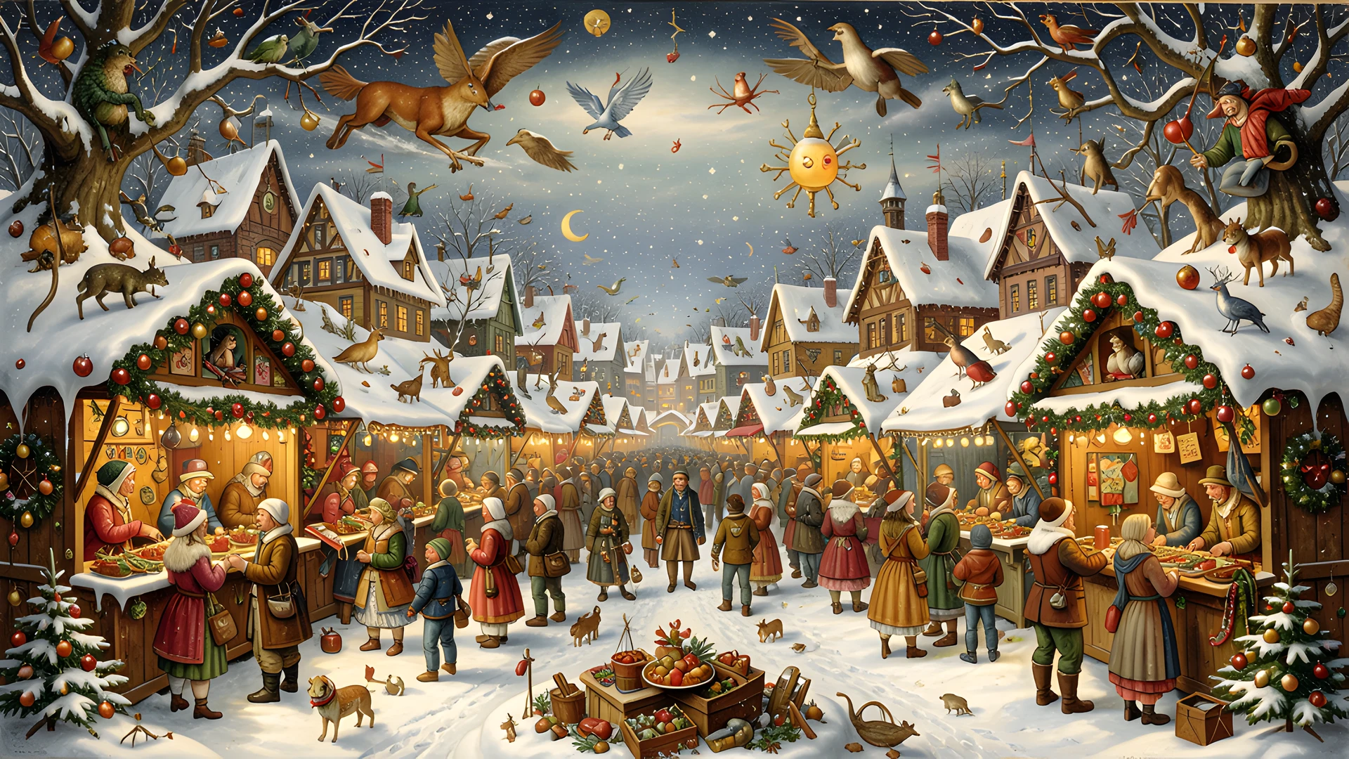 Winter Market Scene