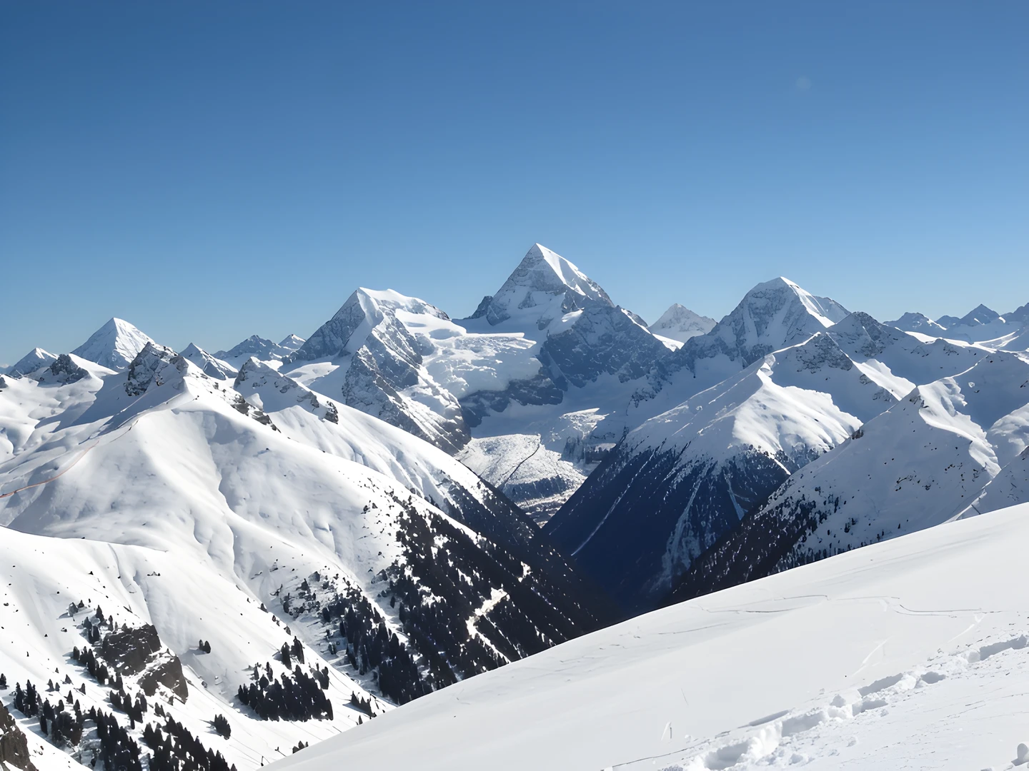 Snowy Mountain Peaks