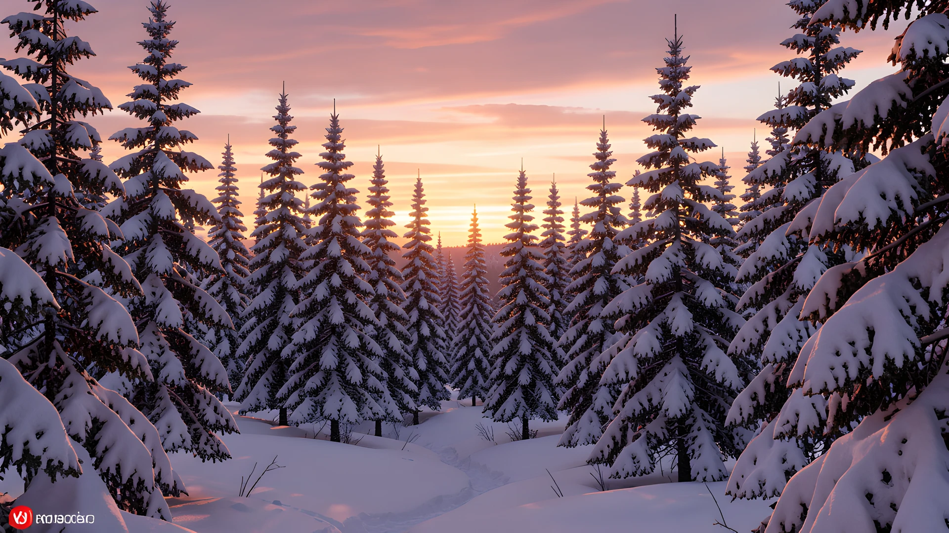 Snowy Forest Dawn