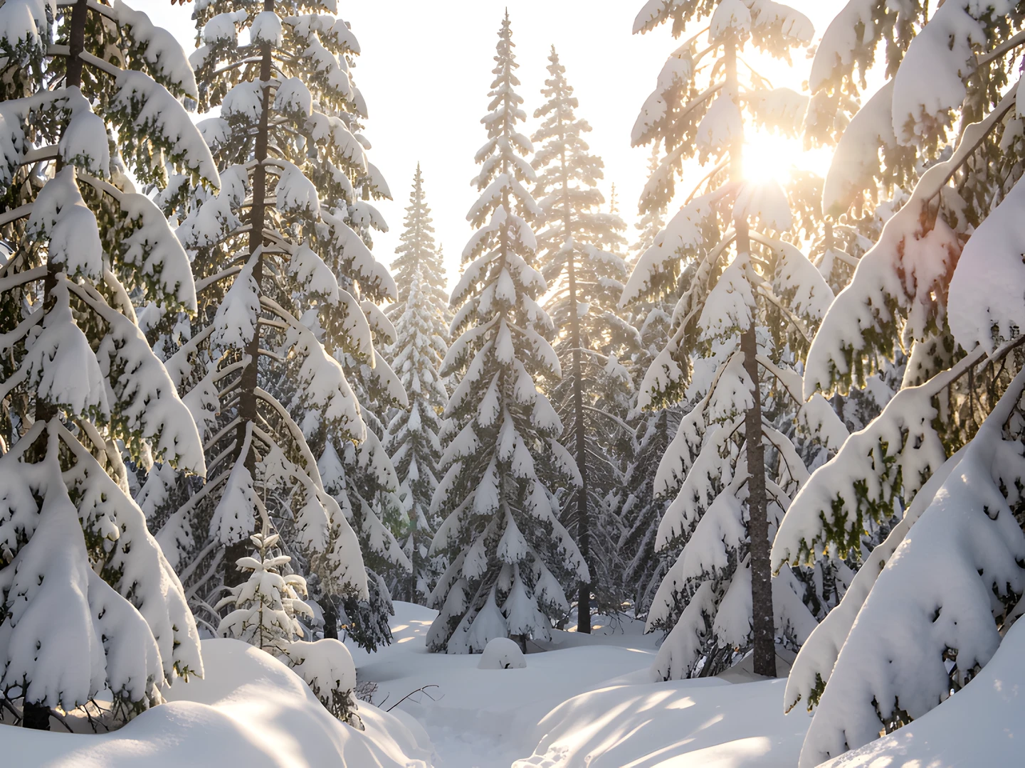 Snowy Pine Forest