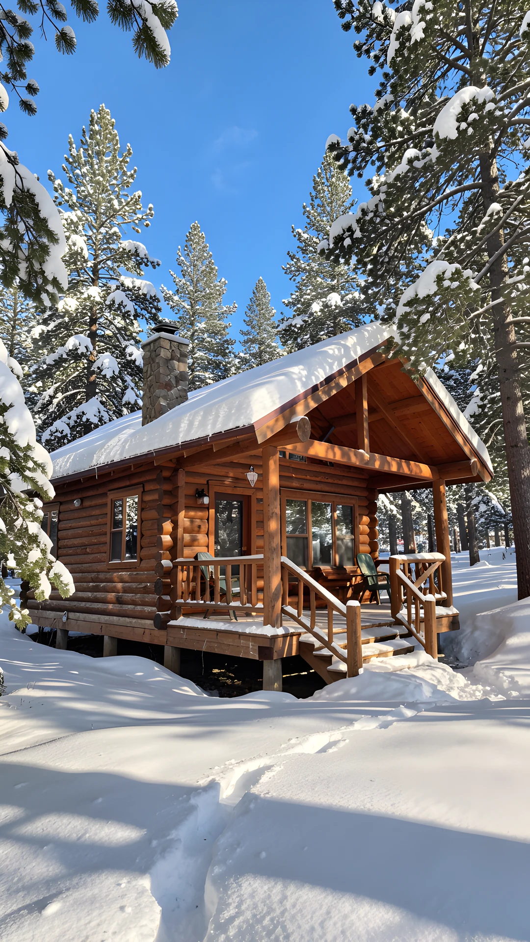 Winter Cabin Scene