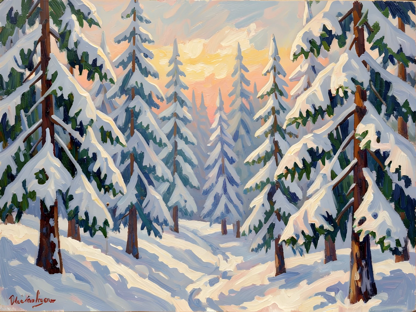 Impressionist Winter Scene