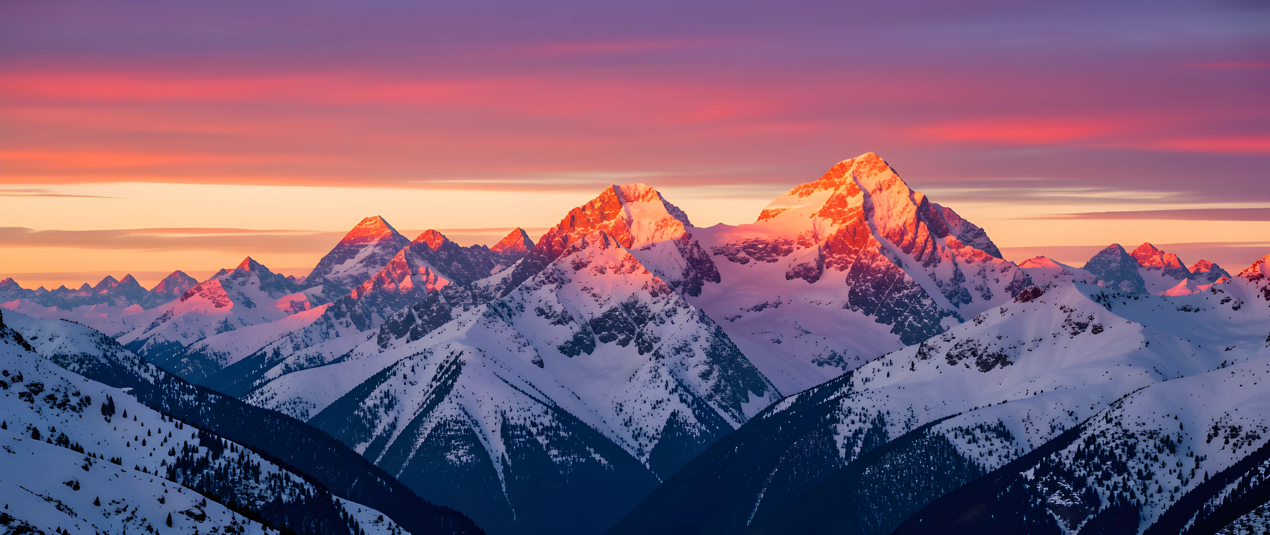 Snowy Mountain Peaks
