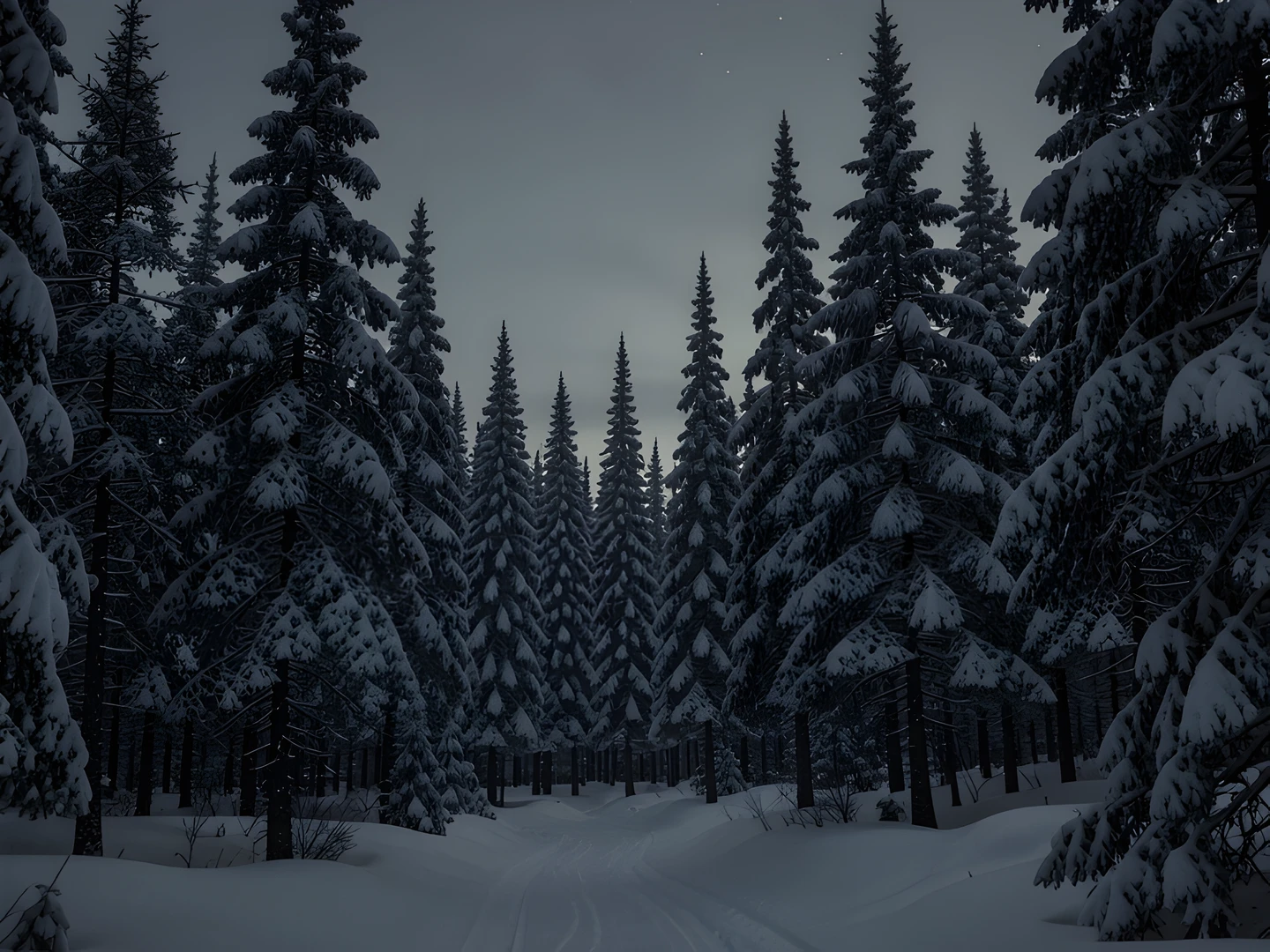 Snowy Pine Forest