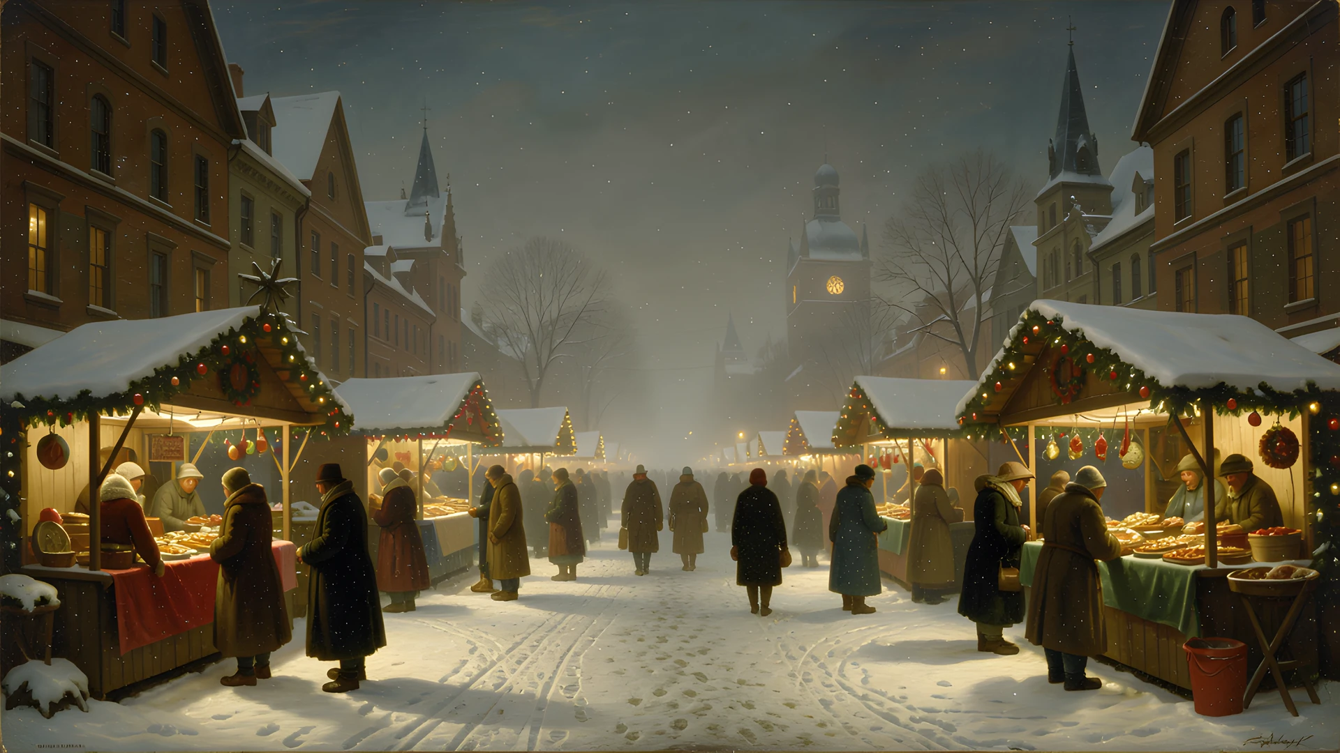 Winter Night Scene