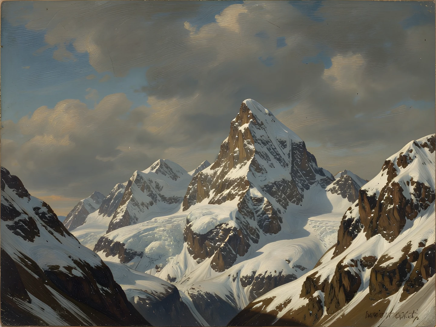 Snowy Mountain Scene