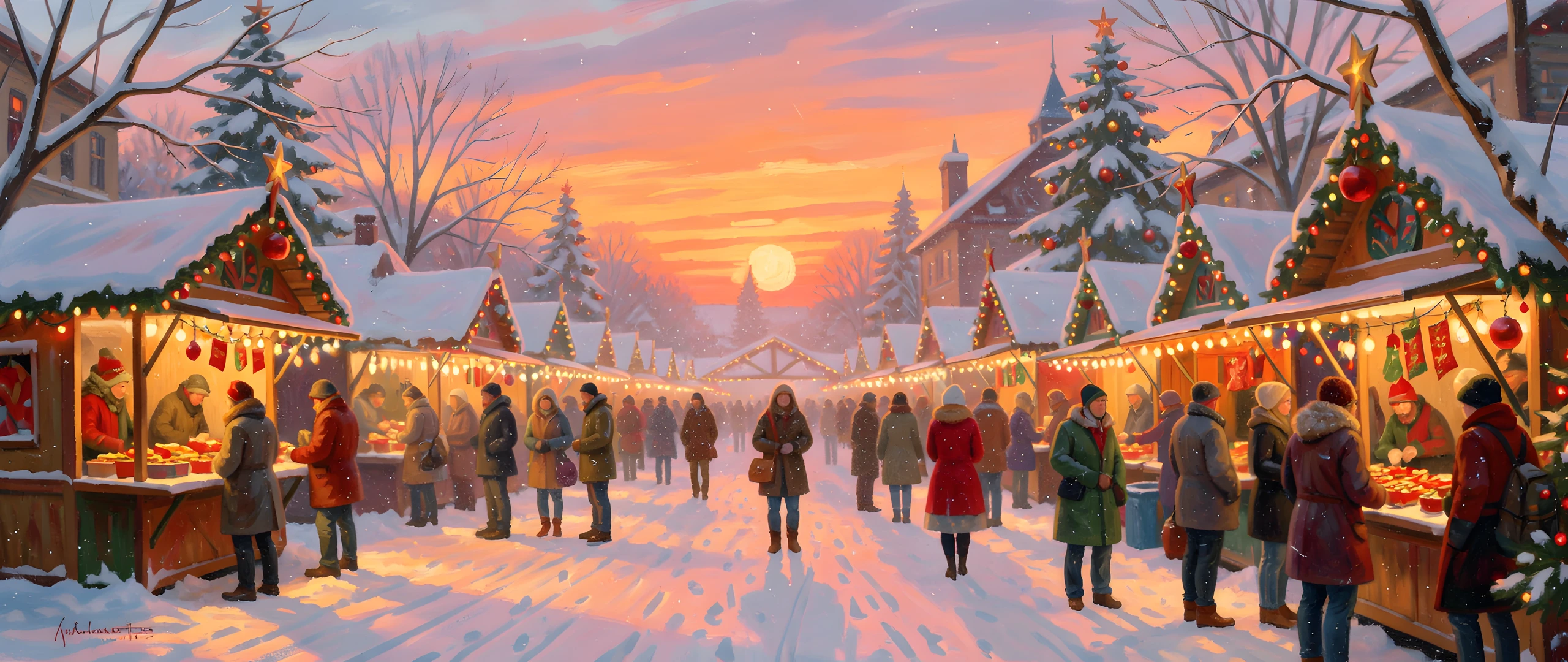 Winter Market Scene