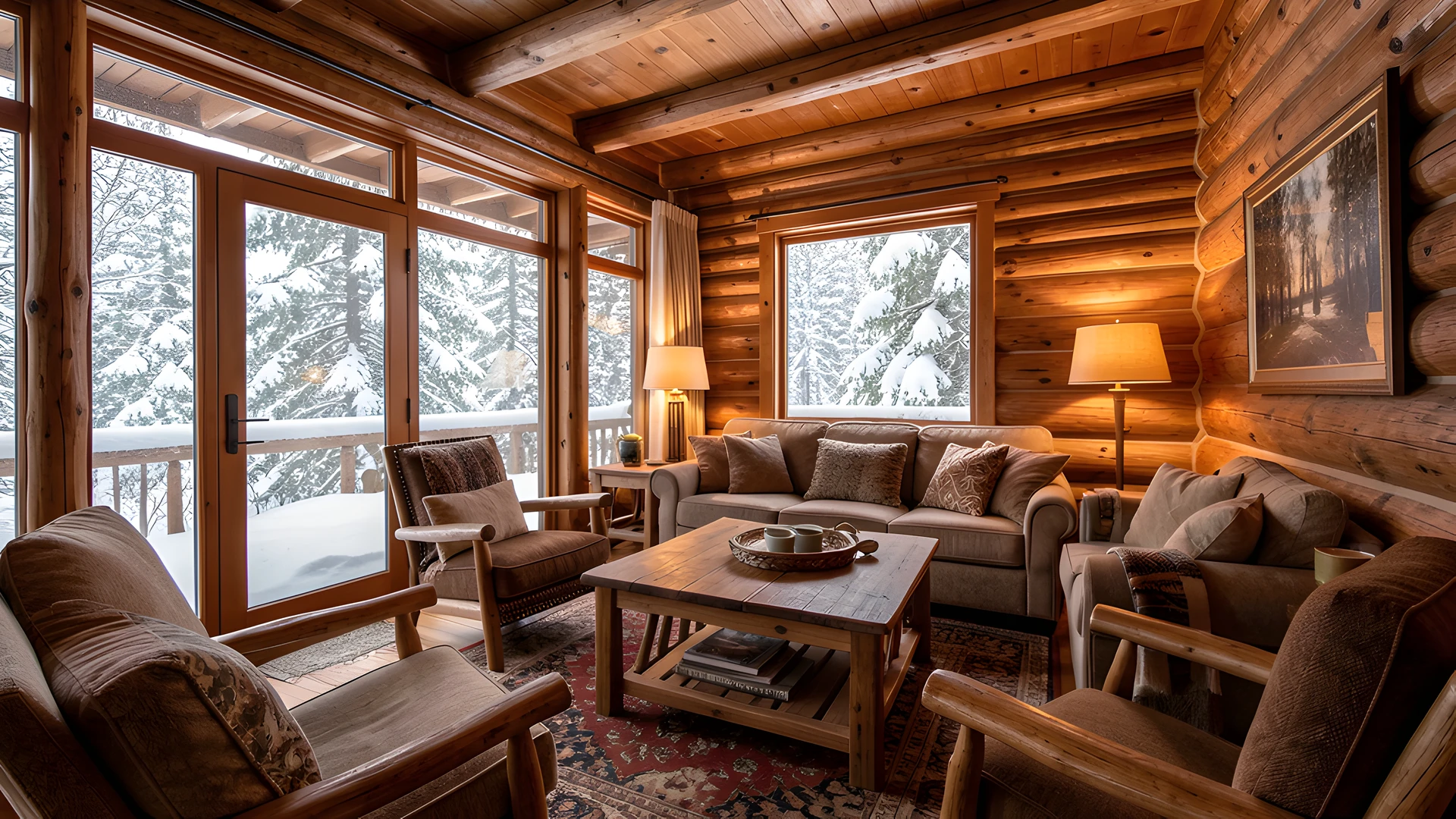 Snowy Woodland Cabin