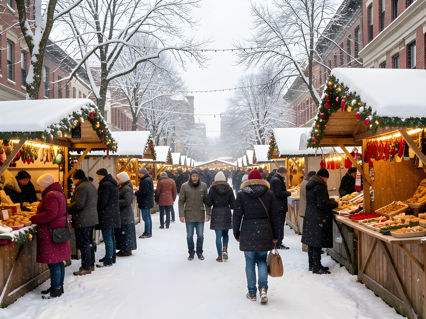 Winter Market Scene
