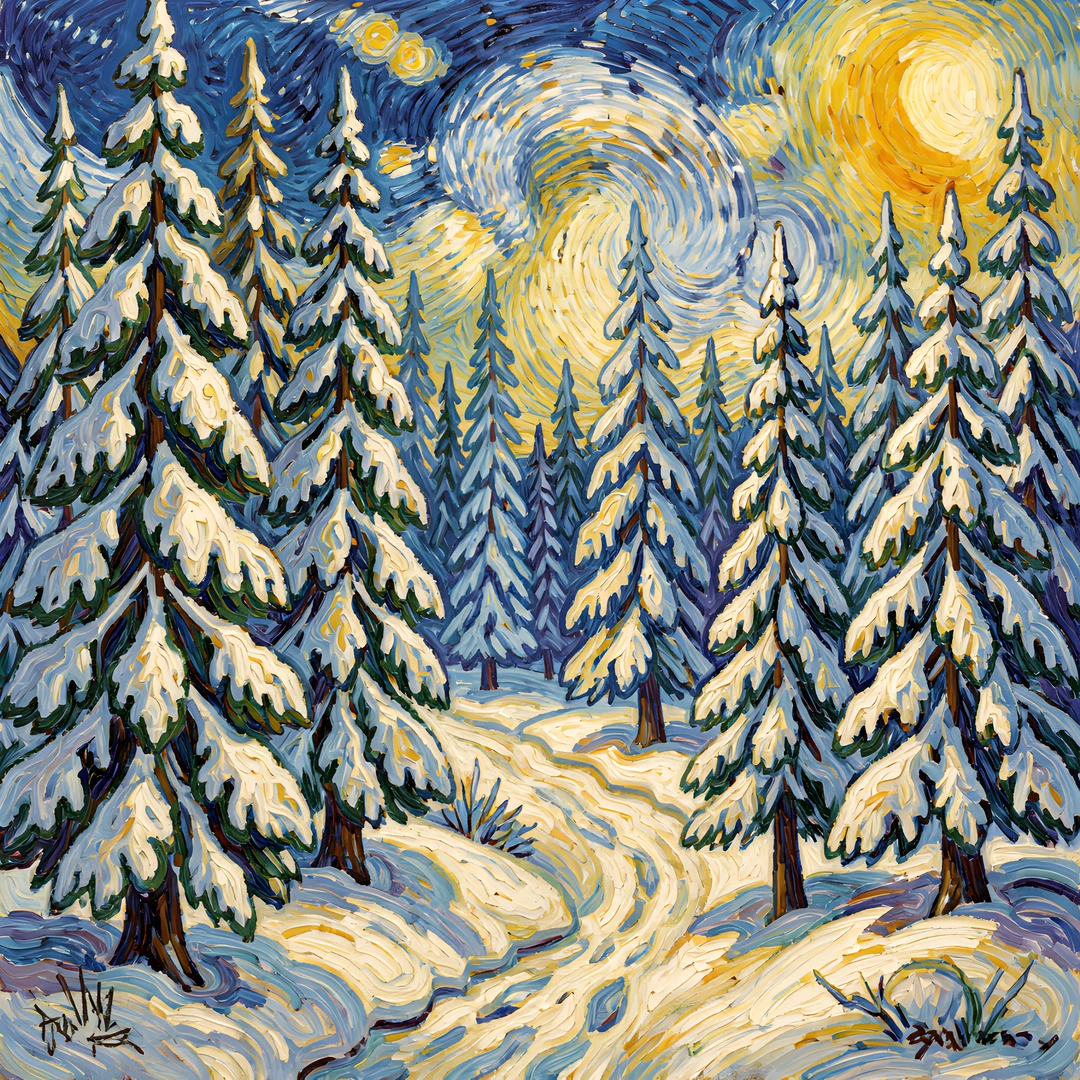 Winter Pine Scene