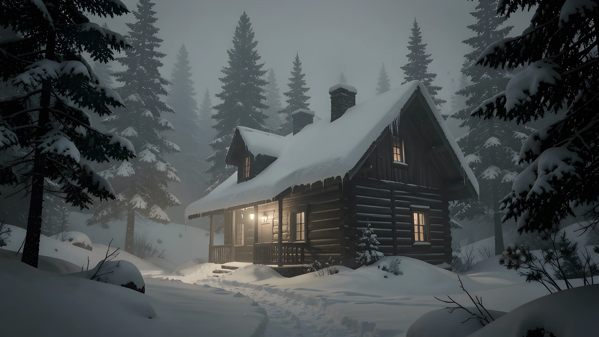 Winter Forest Night