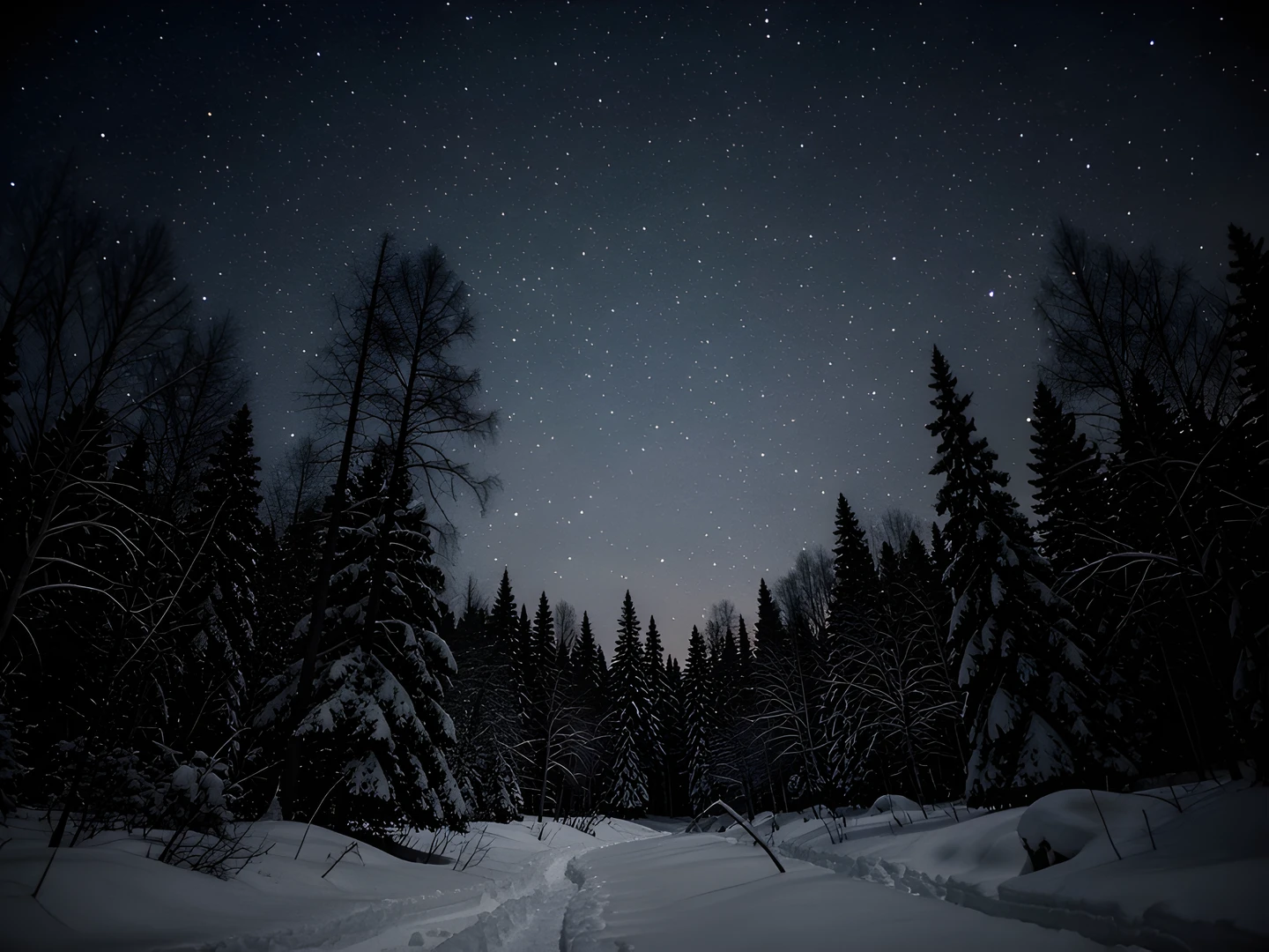 Moonlit Dark Forest