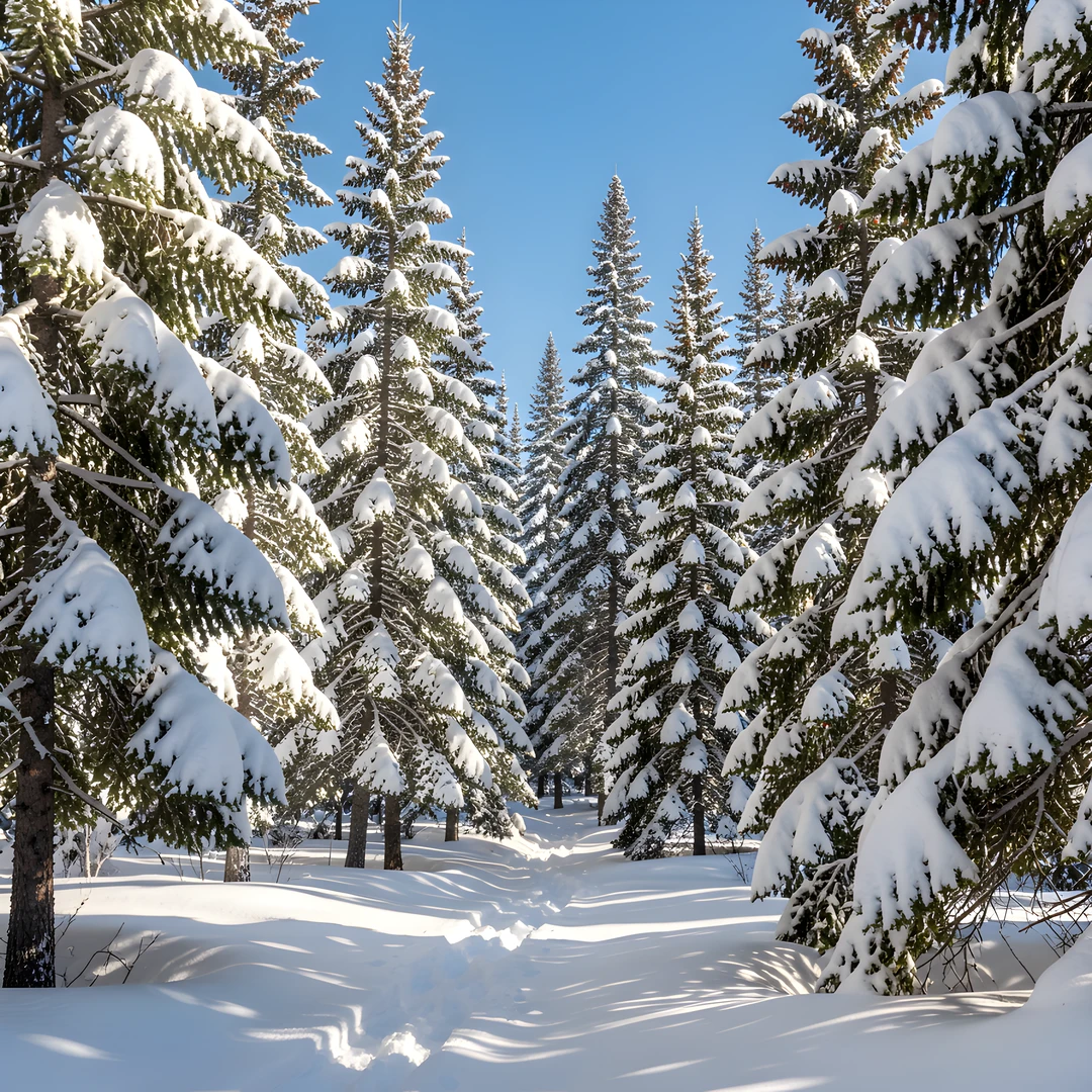 Snowy Pine Scene